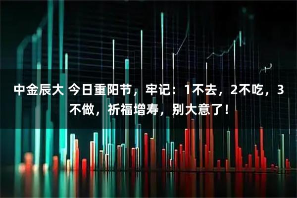 中金辰大 今日重阳节，牢记：1不去，2不吃，3不做，祈福增寿，别大意了！