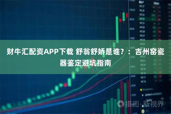 财牛汇配资APP下载 舒翁舒娇是谁？：吉州窑瓷器鉴定避坑指南