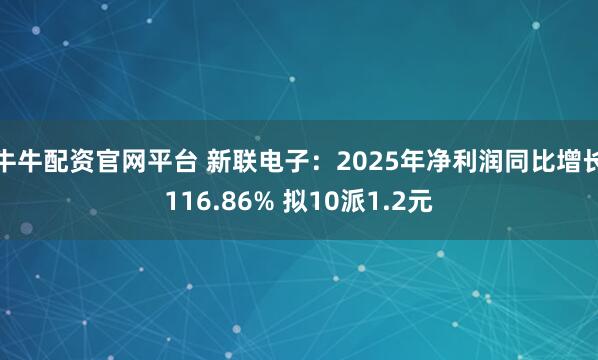 牛牛配资官网平台 新联电子：2025年净利润同比增长116.86% 拟10派1.2元